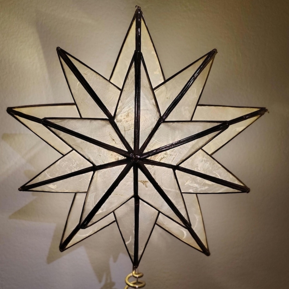 Capiz Shell Star Lighted Tree Topper